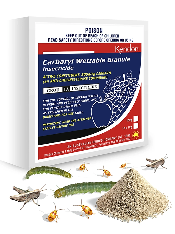 Kendon Carbaryl 800 WG Insecticide 800g wettable granules for controlling chewing and sucking insects.